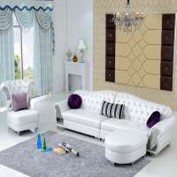 white leather set Style sofa new designs