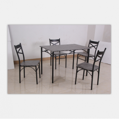 Furniture wholesale dining table and chair with MDF material w/marble PVC