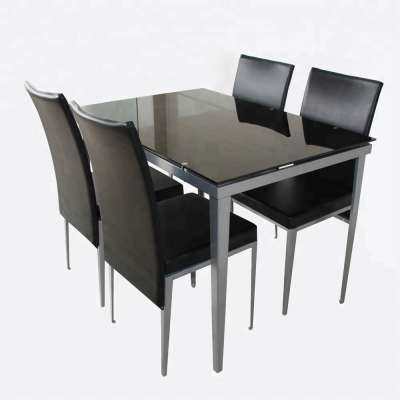 Modern Dining Tables Set  High Quality Tempered Glass Top Table For Dining Room 4 Chair