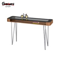 High Quality Living Room French Style Bentwood Glass Console Table